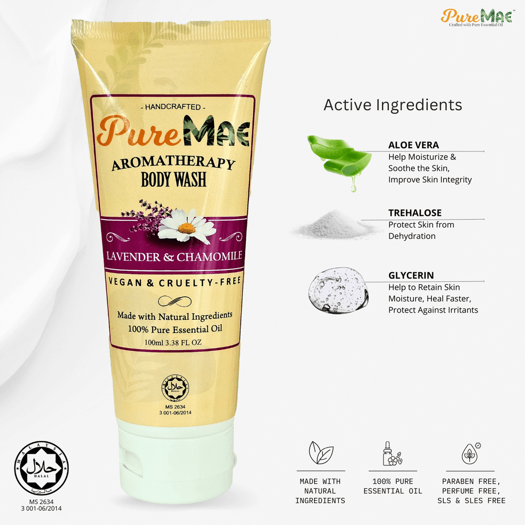 PureMAE Aromatherapy Body Wash Lavender & Chamomile 100ml