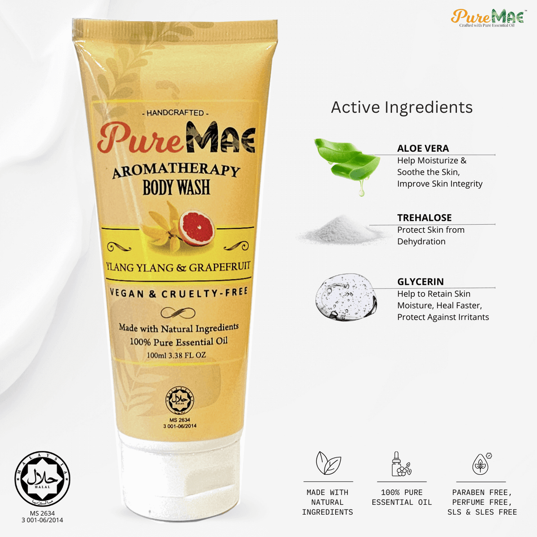 PureMAE Aromatherapy Body Wash Ylang Ylang & Grapefruit 100ml
